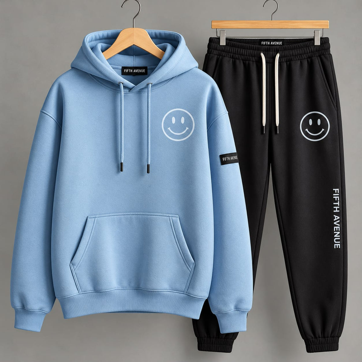 Fifth Avenue Printed Hoodie and Pants Set FAMHOOPRPS28 - Blue Black