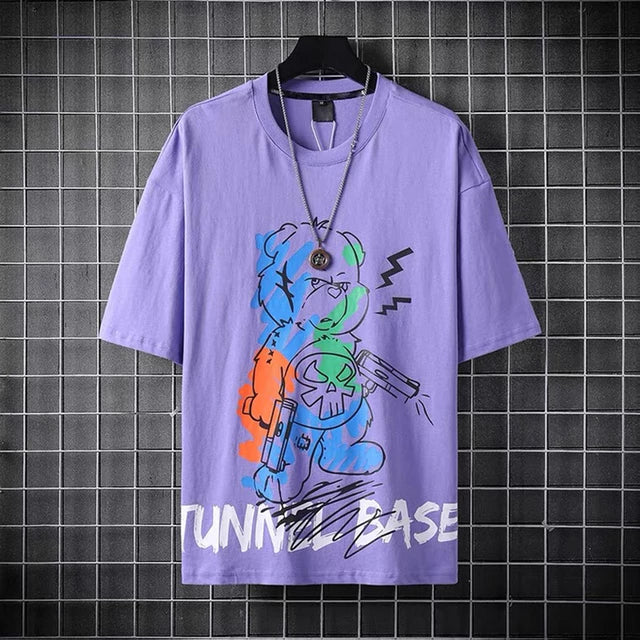 Mens Premium Cotton Printed T-Shirt - MPRIN55 - Purple