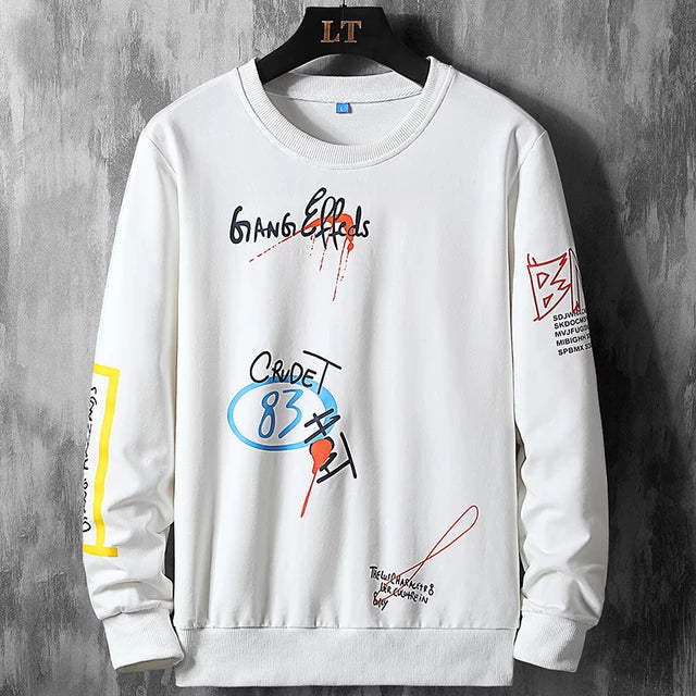 Mens Printed Sweatshirt MPRIN110 - Whit