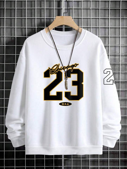Mens Printed Sweatshirt by Tee Tall TTMPWS23 - White