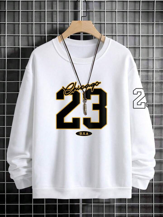 Mens Printed Sweatshirt by Tee Tall TTMPWS23 - White