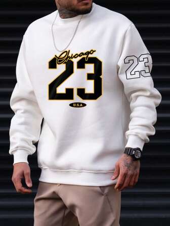 Mens Printed Sweatshirt by Tee Tall TTMPWS23 - White