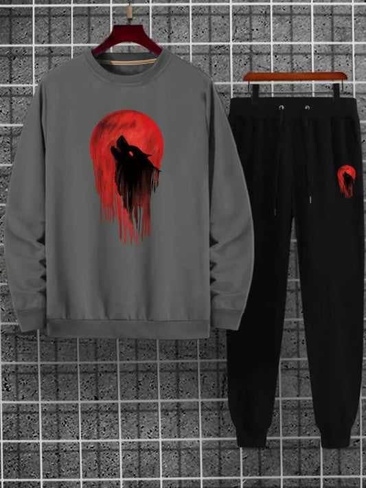 Mens Sweatshirt and Pants Set by Tee Tall - MSPSTT4 - Charcoal Black