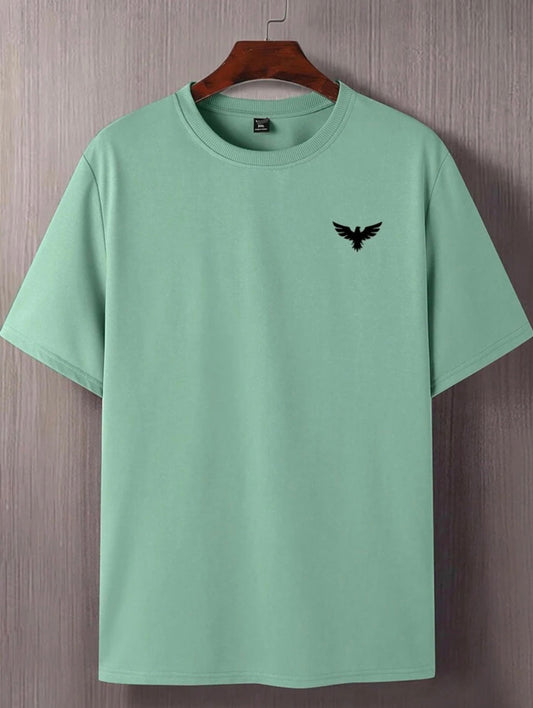 Mens Cotton Sticker Printed T-Shirt by Tee Tall TTMPS141 - Mint Green