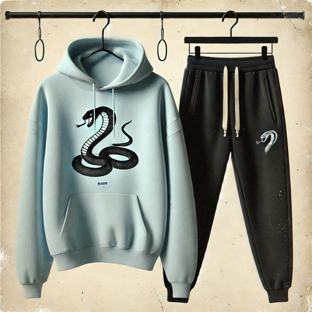 Mens Hoodie and Pants Set by Tee Tall - MHPSTT104 - Light Blue Black