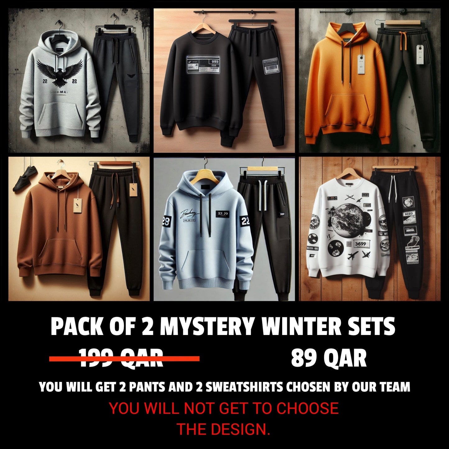 Mens Mystery Pack of 2  Winter Sets by Tee Tall - QRMYST2