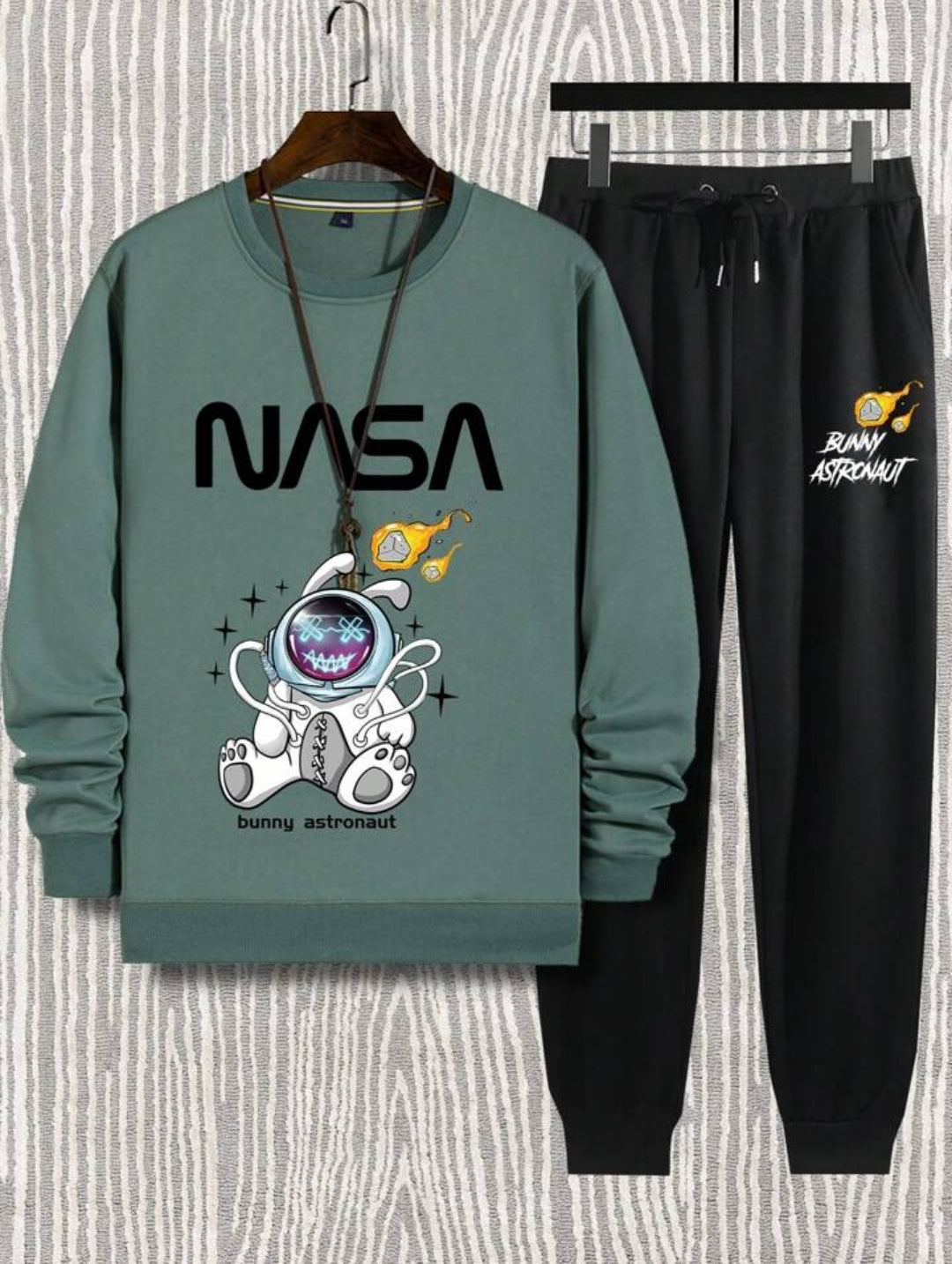Mens Sweatshirt and Pants Set by Tee Tall - MSPSTT16 - Green Black