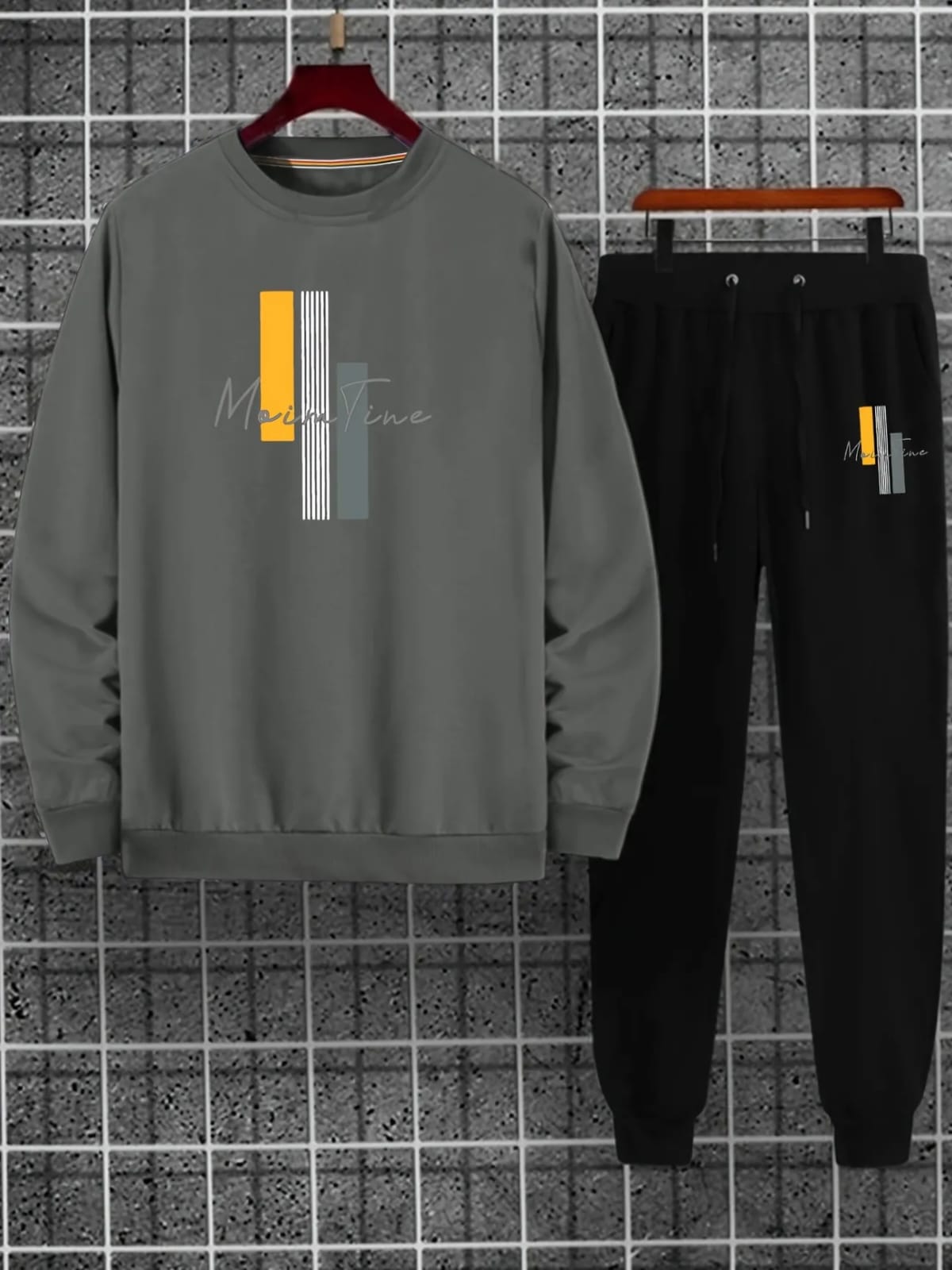 Mens Sweatshirt and Pants Set by Tee Tall - MSPSTT3 - Charcoal Black
