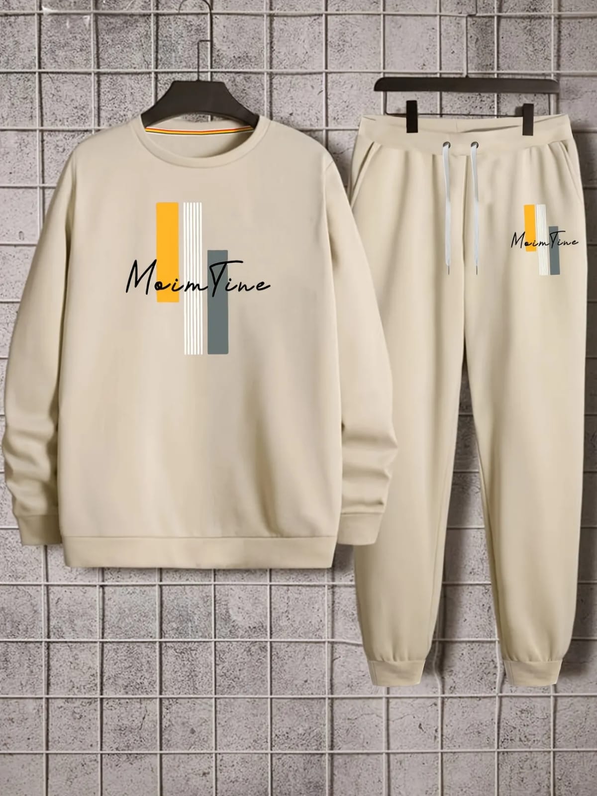 Mens Sweatshirt and Pants Set by Tee Tall - MSPSTT3 - Cream Cream
