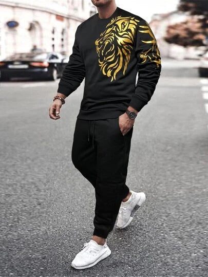 Mens Sweatshirt and Pants Set by Tee Tall - MSPSTT10 - Black Black