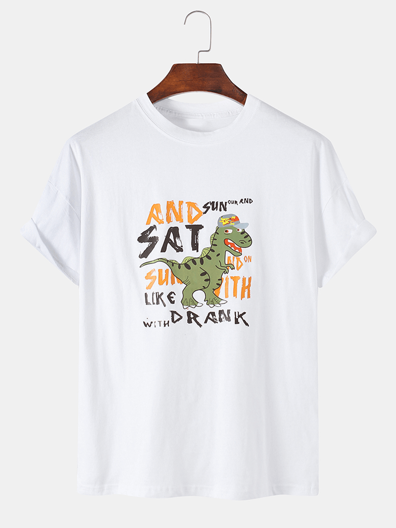 Mens Cotton Sticker Printed T-Shirt TTMPS32 - White