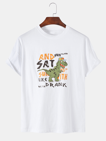 Mens Cotton Sticker Printed T-Shirt TTMPS32 - White