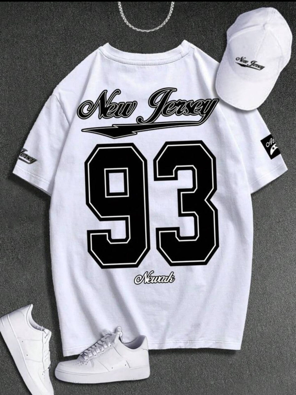 Nine Zero Stickers Printed NZMT8 T-Shirt - White