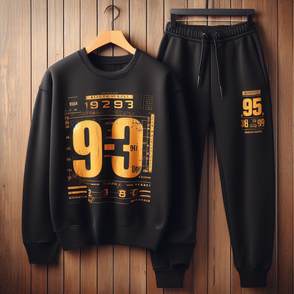 Mens Sweatshirt and Pants Set by Tee Tall - MSPSTT81 - Black Black