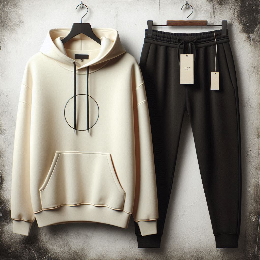 Mens Hoodie and Pants Set by Tee Tall - MHPSTT73 - Cream Black