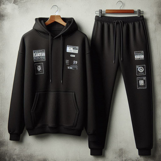 Mens Hoodie and Pants Set by Tee Tall - MHPSTT79 - Black Black