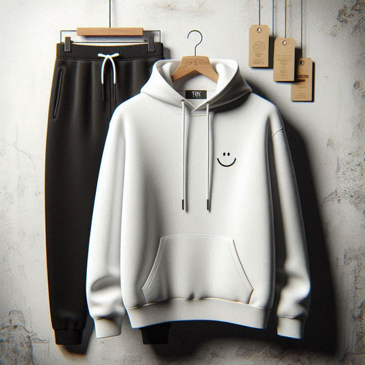 Mens Hoodie and Pants Set by Tee Tall - MHPSTT67 - White Black