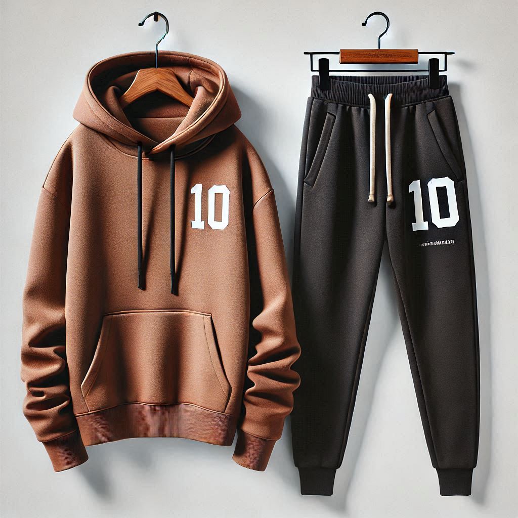 Mens Hoodie and Pants Set by Tee Tall - MHPSTT95 - Brown Black