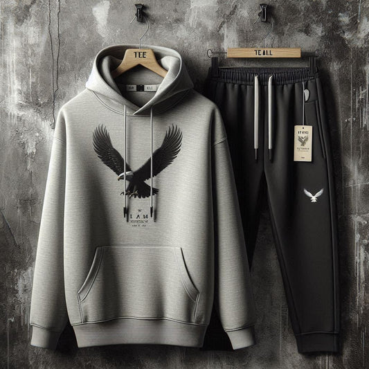 Mens Hoodie and Pants Set by Tee Tall - MHPSTT65 - Grey Black