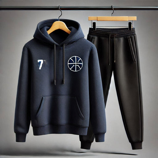 Mens Hoodie and Pants Set by Tee Tall - MHPSTT109 - Navy Blue Black