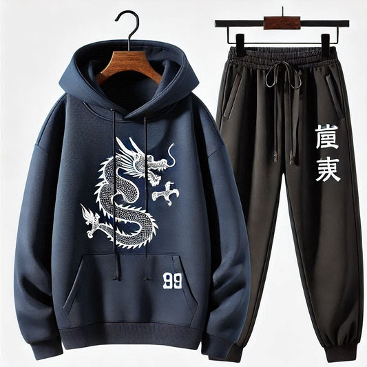 Mens Hoodie and Pants Set by Tee Tall - MHPSTT111 - Navy Blue Black