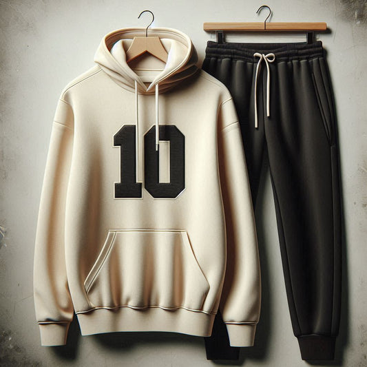 Mens Hoodie and Pants Set by Tee Tall - MHPSTT82 - Cream Black