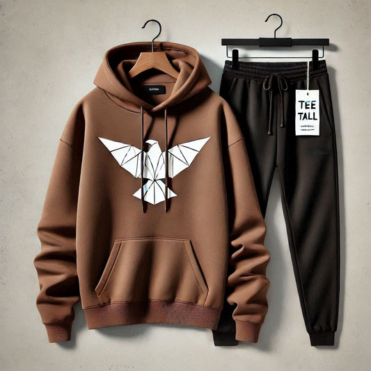 Mens Hoodie and Pants Set by Tee Tall - MHPSTT96 - Brown Black