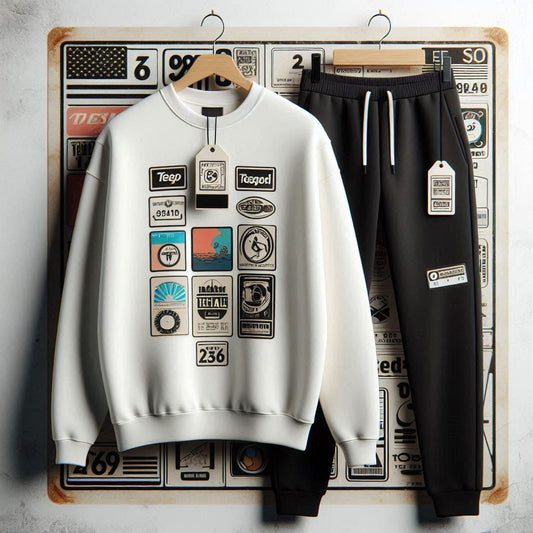 Mens Sweatshirt and Pants Set by Tee Tall - MSPSTT150 - White Black