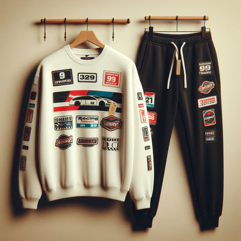 Mens Sweatshirt and Pants Set by Tee Tall - MSPSTT154 - White Black