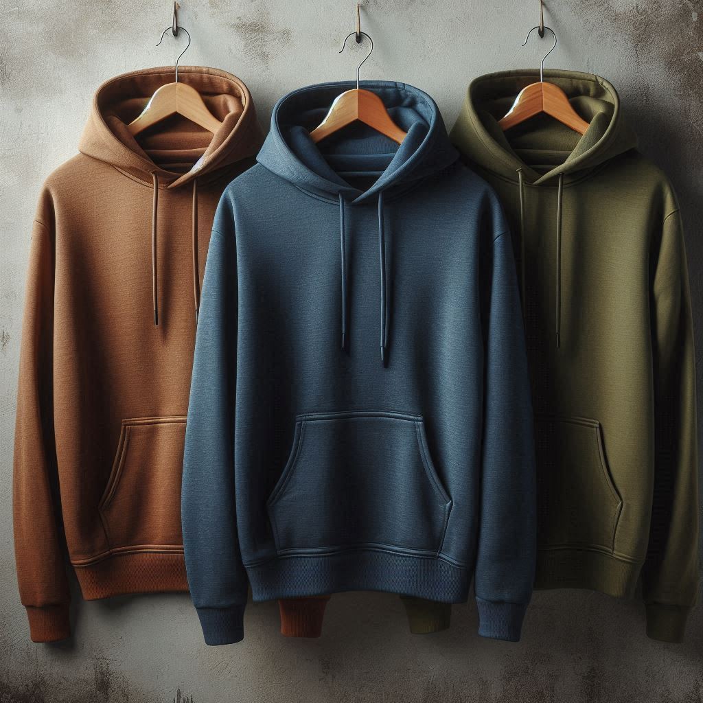 Mens 3 Plain Kangaroo Hoodie Bundle TTP3KH4 - Green Navy Blue Brown