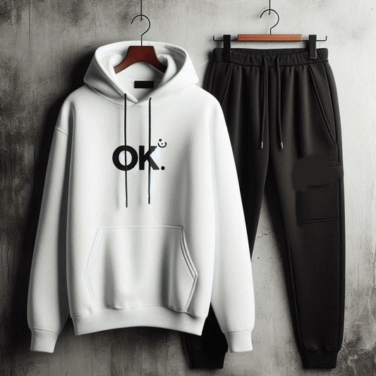 Mens Hoodie and Pants Set by Tee Tall - MHPSTT116 - White Black