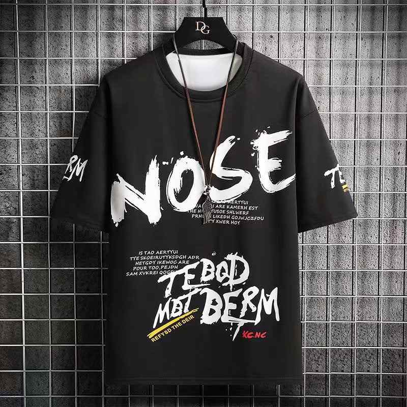 Mens Sticker Printed T-Shirt MMSPS64 - Black