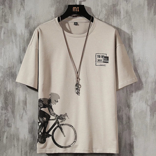 Mens Premium Cotton Printed T-Shirt - MPRIN62 - Cream