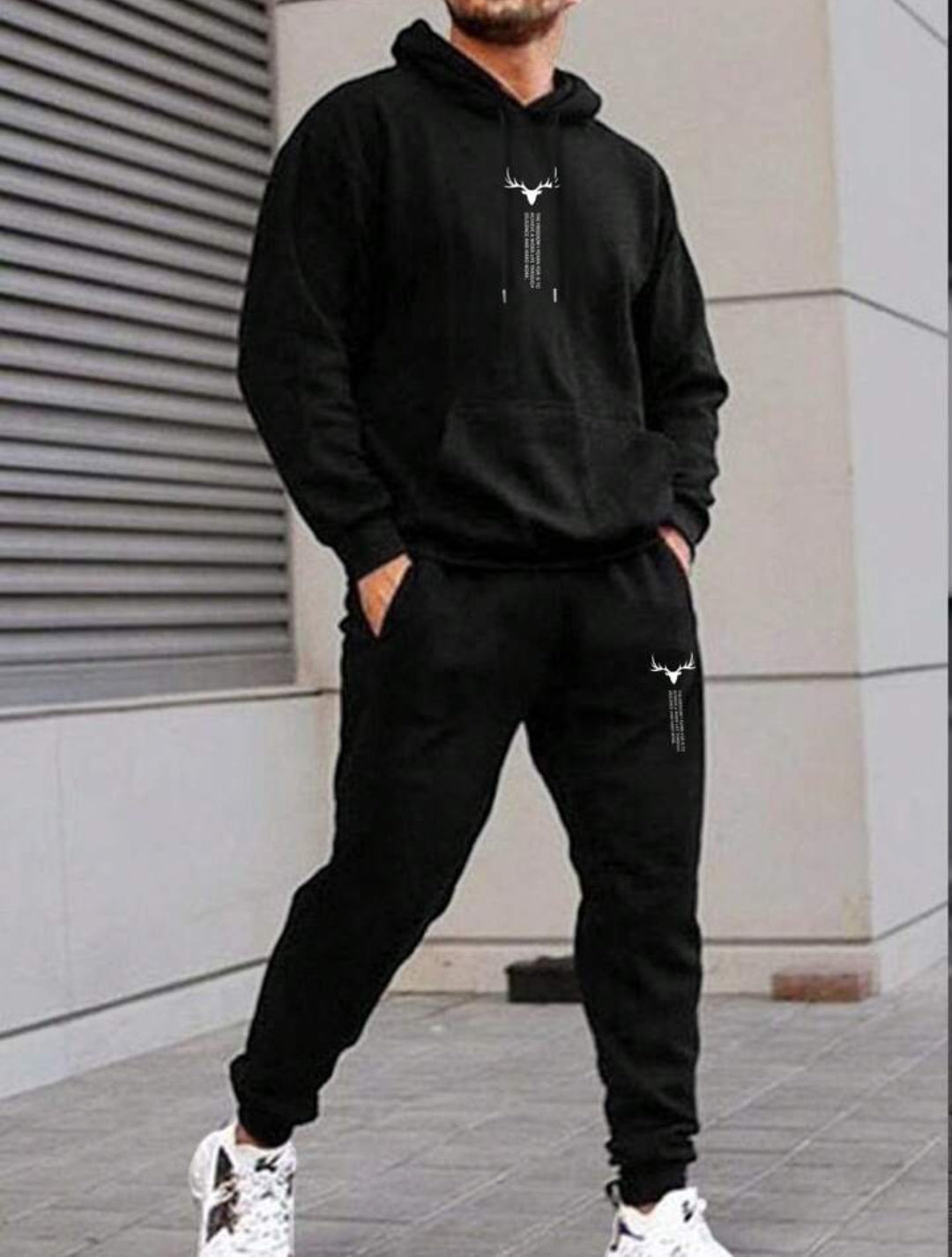 Mens Hoodie and Pants Set by Tee Tall - MHPSTT32 - Black Black