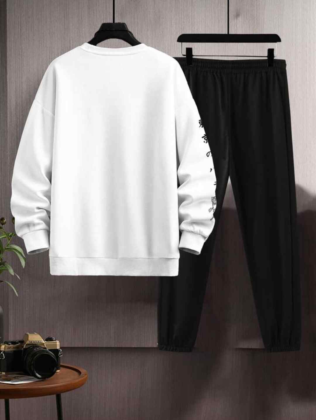 Mens Sweatshirt and Pants Set by Tee Tall - MSPSTT14 - White Black