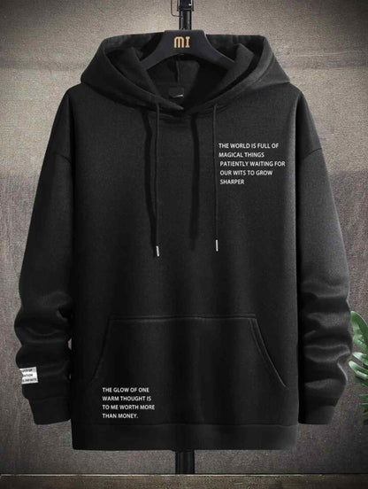 Mens Printed Kangaroo Hoodie GRMPRKH2 - Black