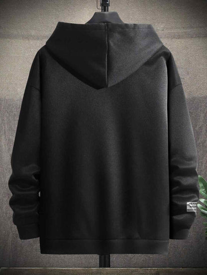 Mens Printed Kangaroo Hoodie GRMPRKH2 - Black