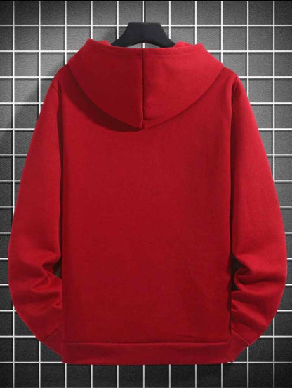 Mens Printed Kangaroo Hoodie GRMPRKH2 - Red