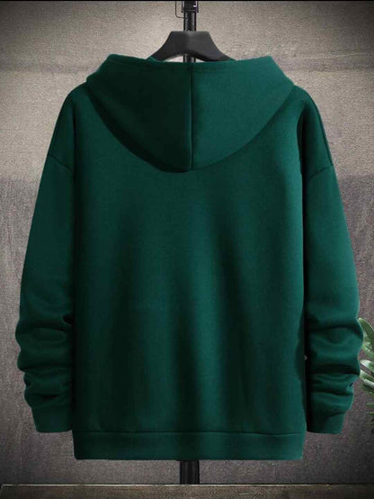 Mens Printed Kangaroo Hoodie GRMPRKH2 - Green