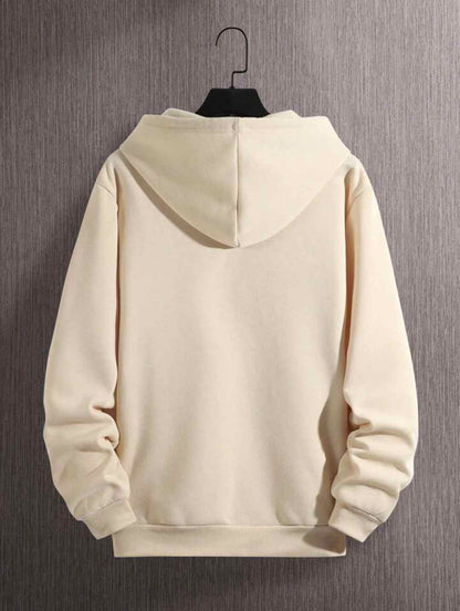 Mens Printed Kangaroo Hoodie GRMPRKH9 - Cream