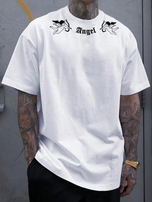 Mens Cotton Sticker Printed T-Shirt TTMPS133 - White