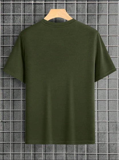 Mens Cotton Sticker Printed T-Shirt TTMPS136 - Olive Green