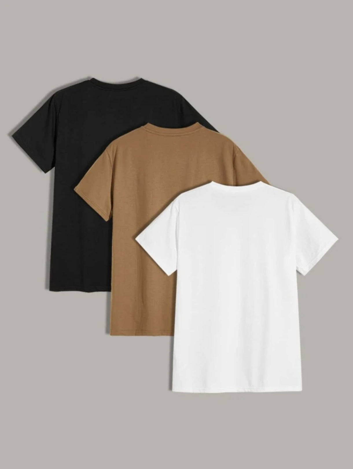 Mens 3 Plain Round Neck T-Shirt Bundle M3PTBU2