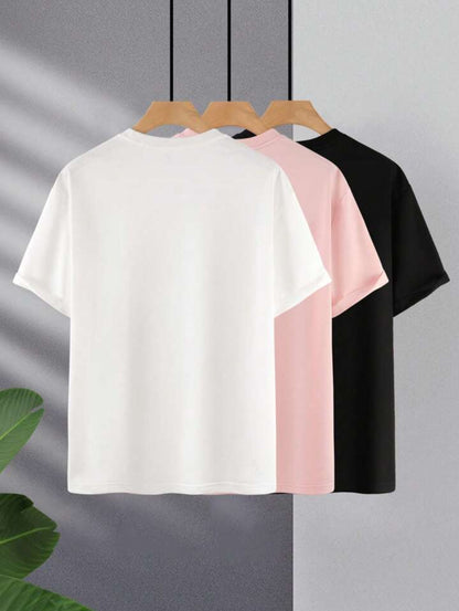 Mens 3 Plain Round Neck T-Shirt Bundle M3PTBU4