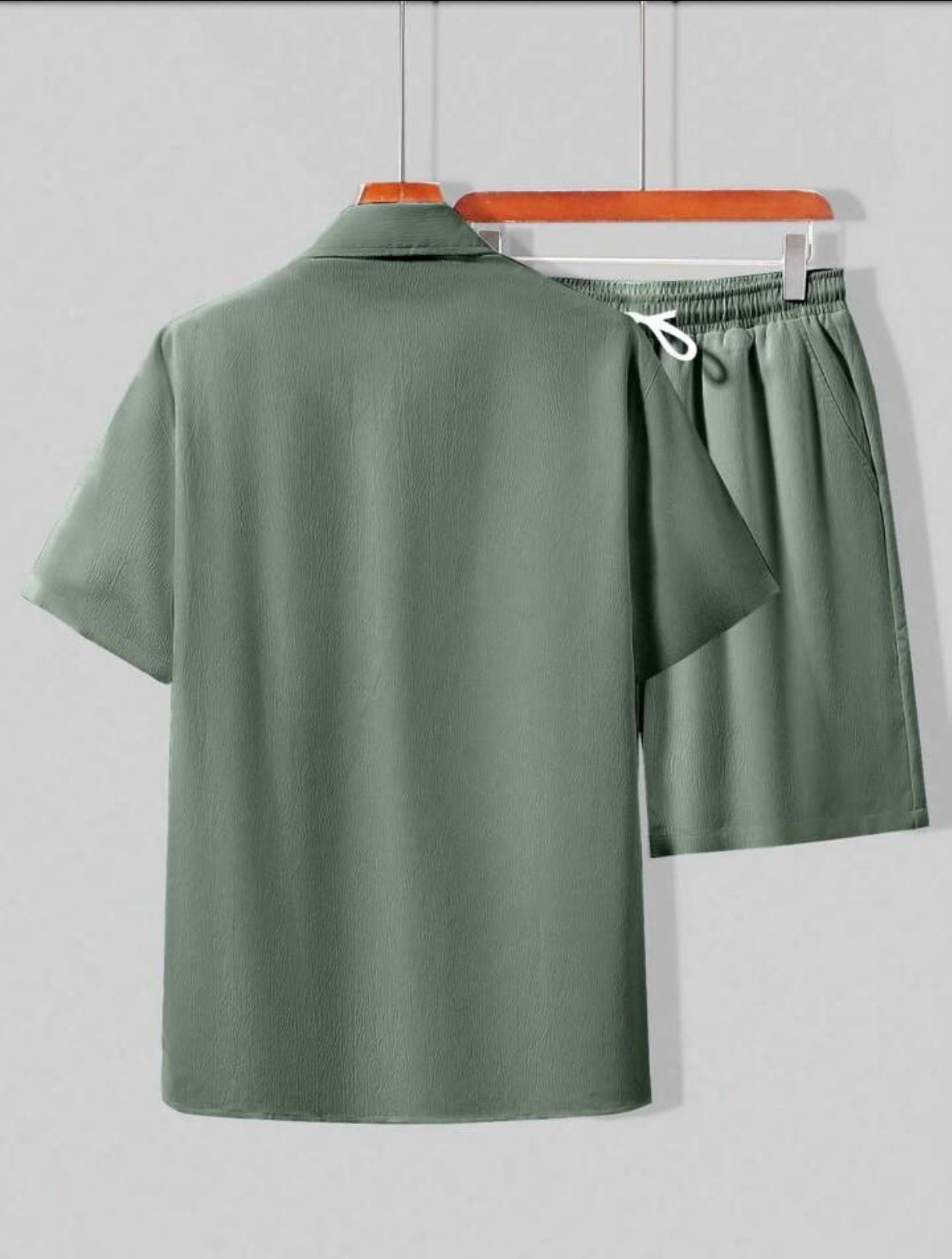 Mens Viscose Shorts + Shirt Set - TTVMS1 - Green - Low Cost Edition