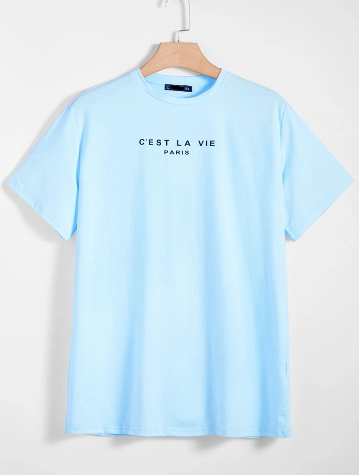 Mens Cotton Sticker Printed T-Shirt TTMPS147 - Light Blue