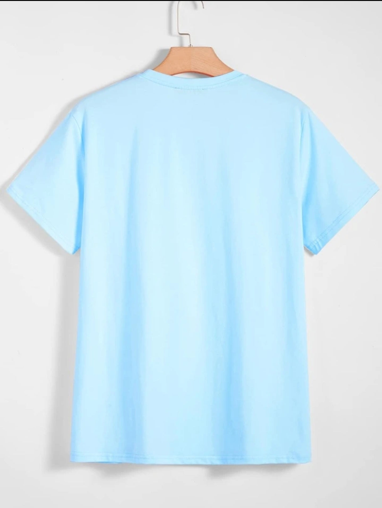 Mens Cotton Sticker Printed T-Shirt TTMPS147 - Light Blue