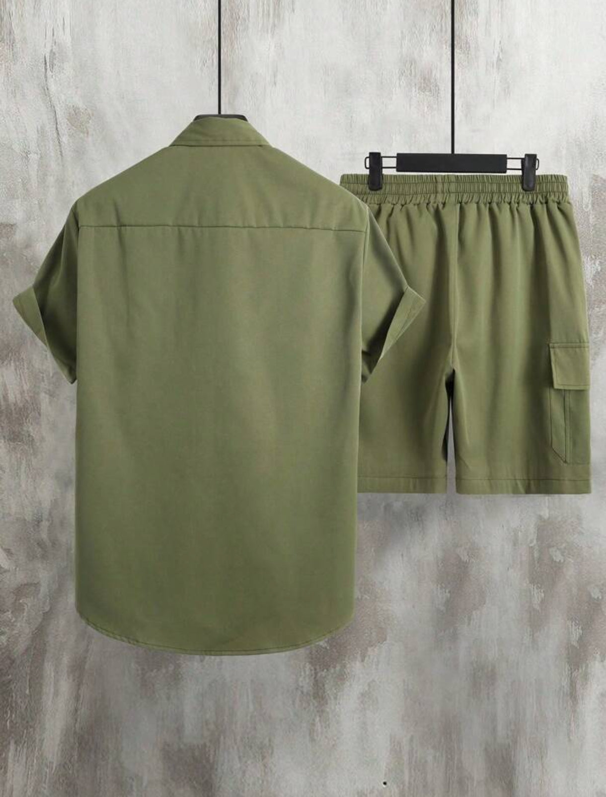 Mens Viscose Shorts + Shirt Set - TTVMS5 - Green - Low Cost Edition