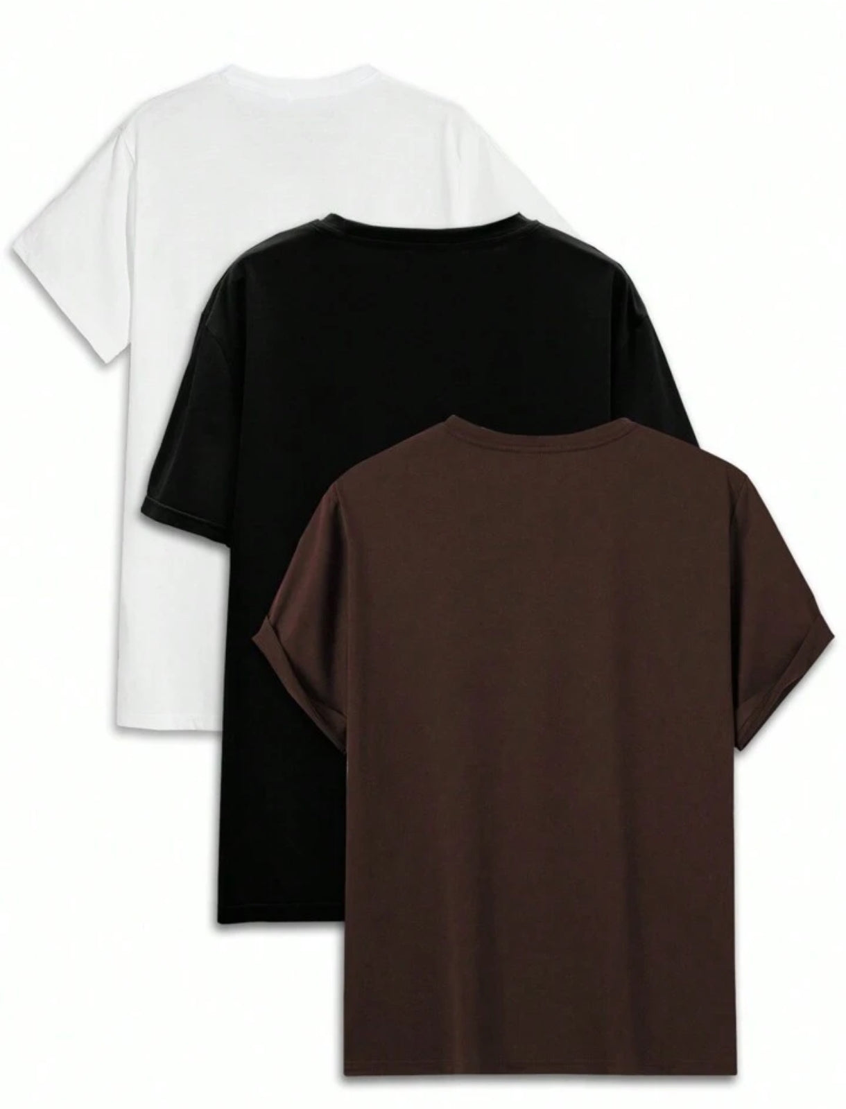 Mens 3 Plain Round Neck Printed T-Shirt Bundle M3PRTBU6