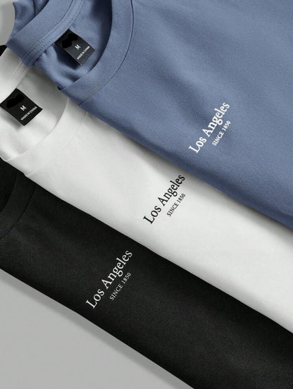 Mens 3 Plain Round Neck Printed T-Shirt Bundle M3PRTBU14